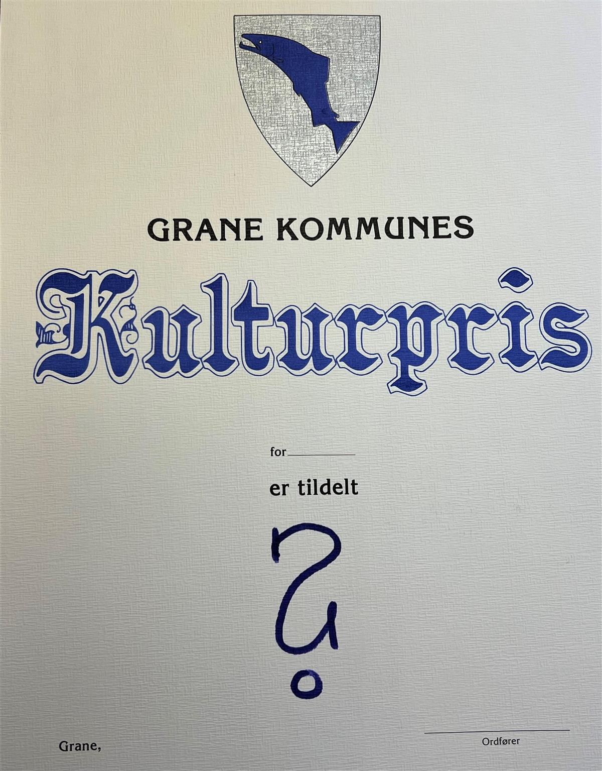 Hvem Fortjener å Få Kulturprisen Grane Kommune 